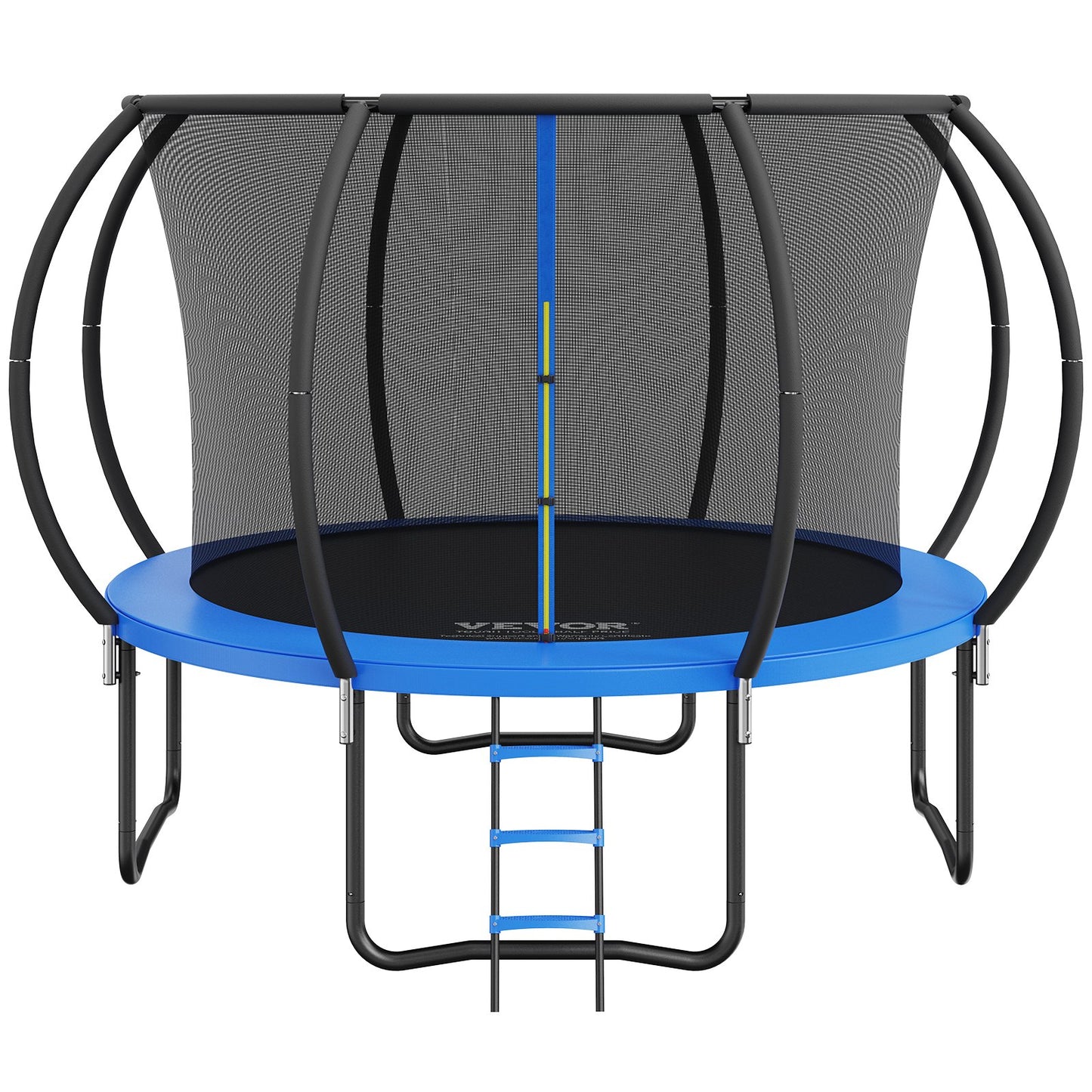 VEVOR 10FT Trampoline, 330 lbs Trampoline with Enclosure Net, Ladder, and Curved Pole, Heavy Duty Trampoline with Jumping Mat and Spring Cover Padding, Outdoor Recreational Trampolines for Kids Adults