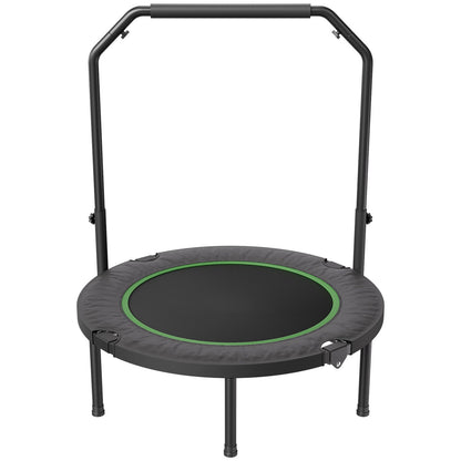 VEVOR Foldable Mini Trampoline, 40 Inch Fitness Rebounder, Max Load 330lbs Exercise Trampoline, Stable & Quiet Trampoline with 4 Level Height Adjustable Foam Handle, for Adults Indoor/Garden Workout