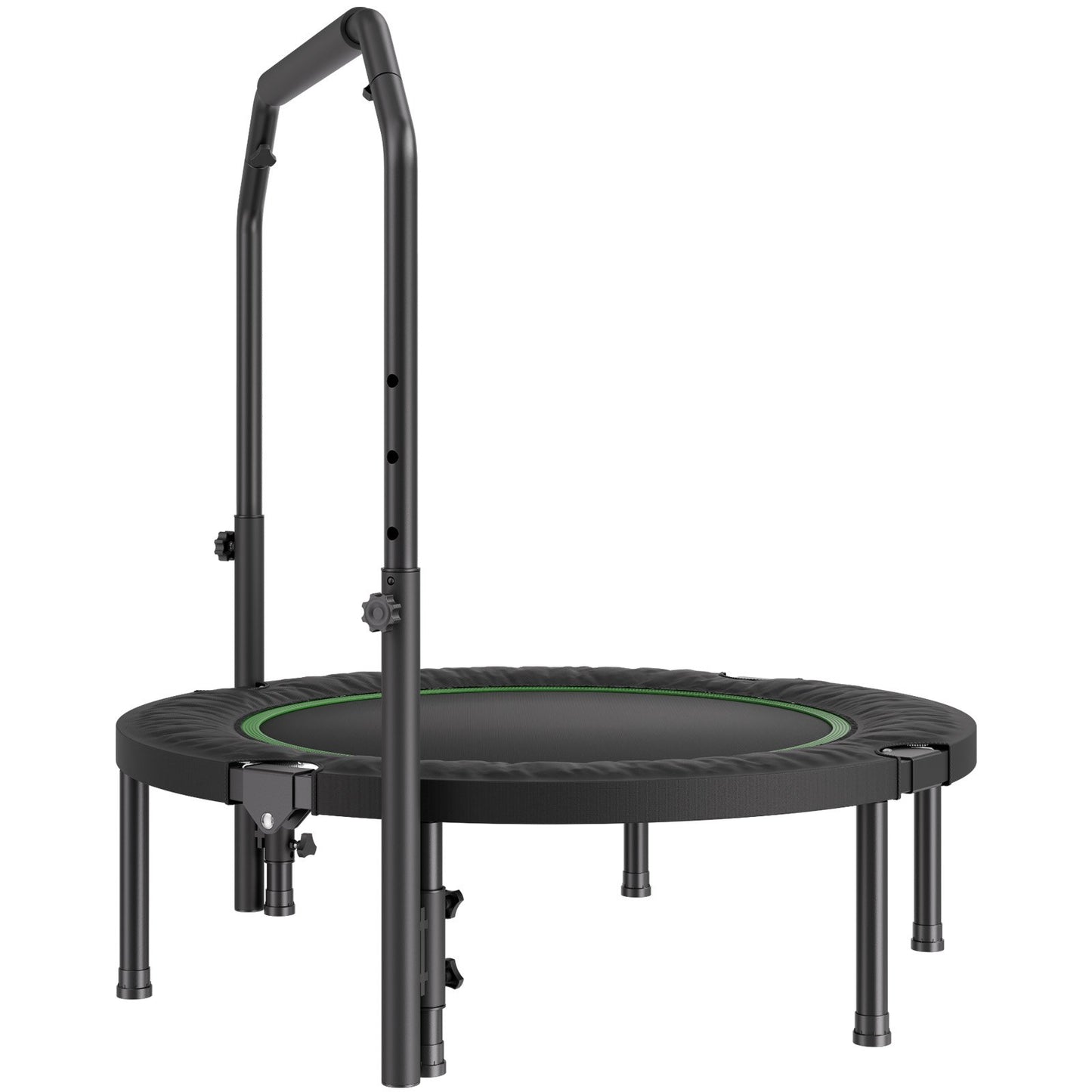 VEVOR Foldable Mini Trampoline, 40 Inch Fitness Rebounder, Max Load 330lbs Exercise Trampoline, Stable & Quiet Trampoline with 4 Level Height Adjustable Foam Handle, for Adults Indoor/Garden Workout