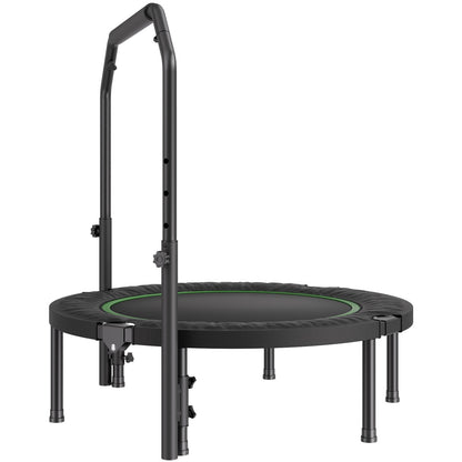 VEVOR Foldable Mini Trampoline, 40 Inch Fitness Rebounder, Max Load 330lbs Exercise Trampoline, Stable & Quiet Trampoline with 4 Level Height Adjustable Foam Handle, for Adults Indoor/Garden Workout