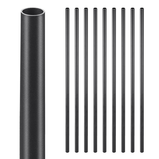 VEVOR Staircase Balusters 101 Pack, 32 In Aluminum Stair Balusters, 3/4 In Water-Proof Round Metal Spindle Railing, Hollow Deck Railing with Rail Caps & Screws for Stairs, Porch, Patio, Fence, Black
