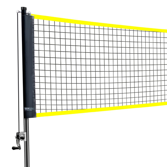 VEVOR Badminton Net Set, Outdoor Backyard Beach Park Badminton Net, Portable Badminton Equipment Set, Adults Kids Badminton Net with Poles, Carrying Bag, 4 Iron Rackets, and 3 Nylon Shuttlecocks
