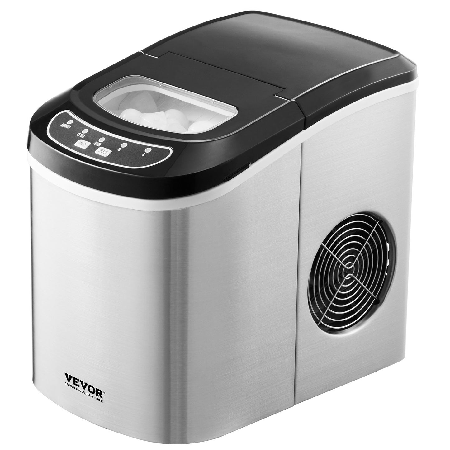 VEVOR Portable Countertop Ice Maker 33Lbs/24H Self-Cleaning with Scoop Basket