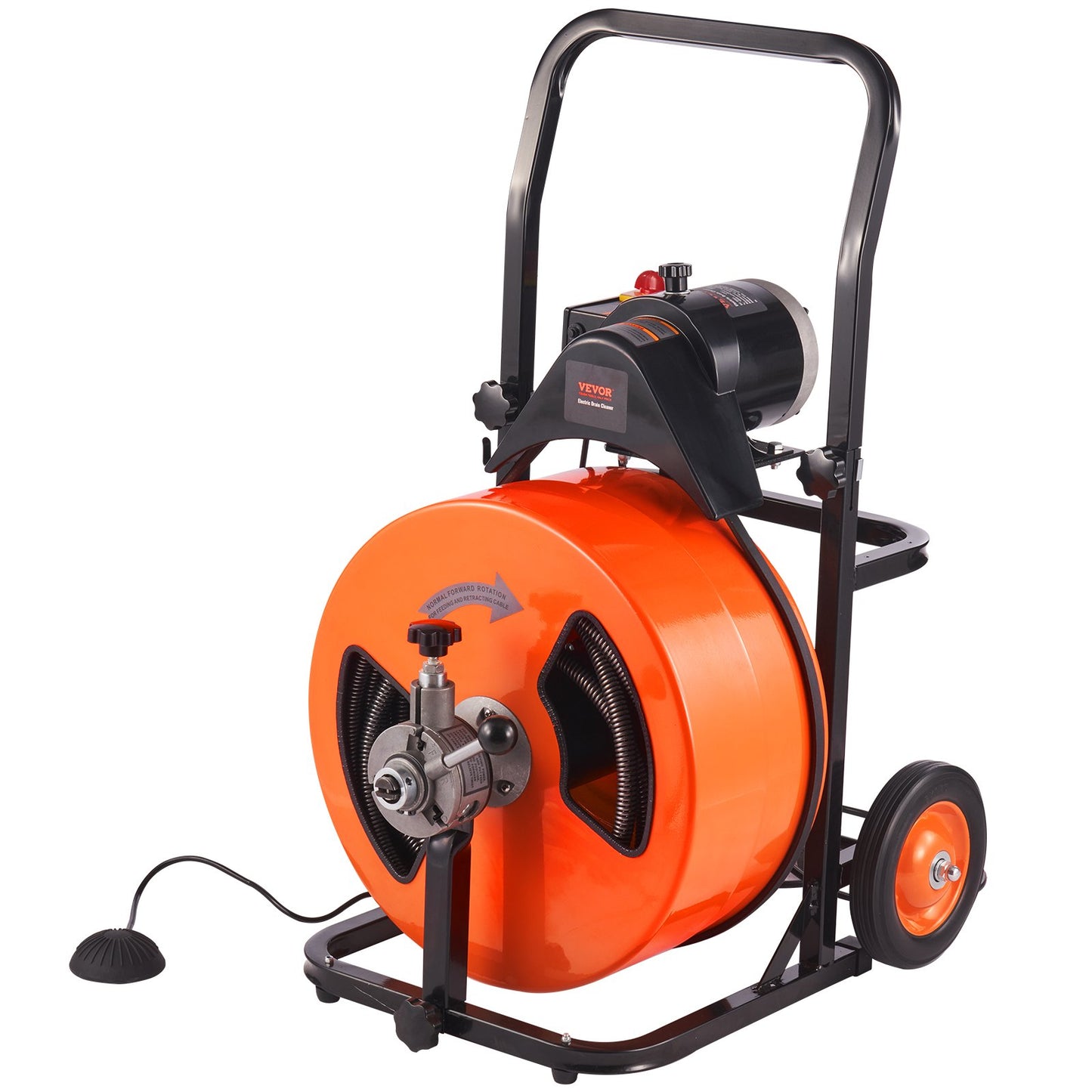 VEVOR Drain Cleaner Machine Electric Drain Auger 100 FT x 3/4In Auto Feed