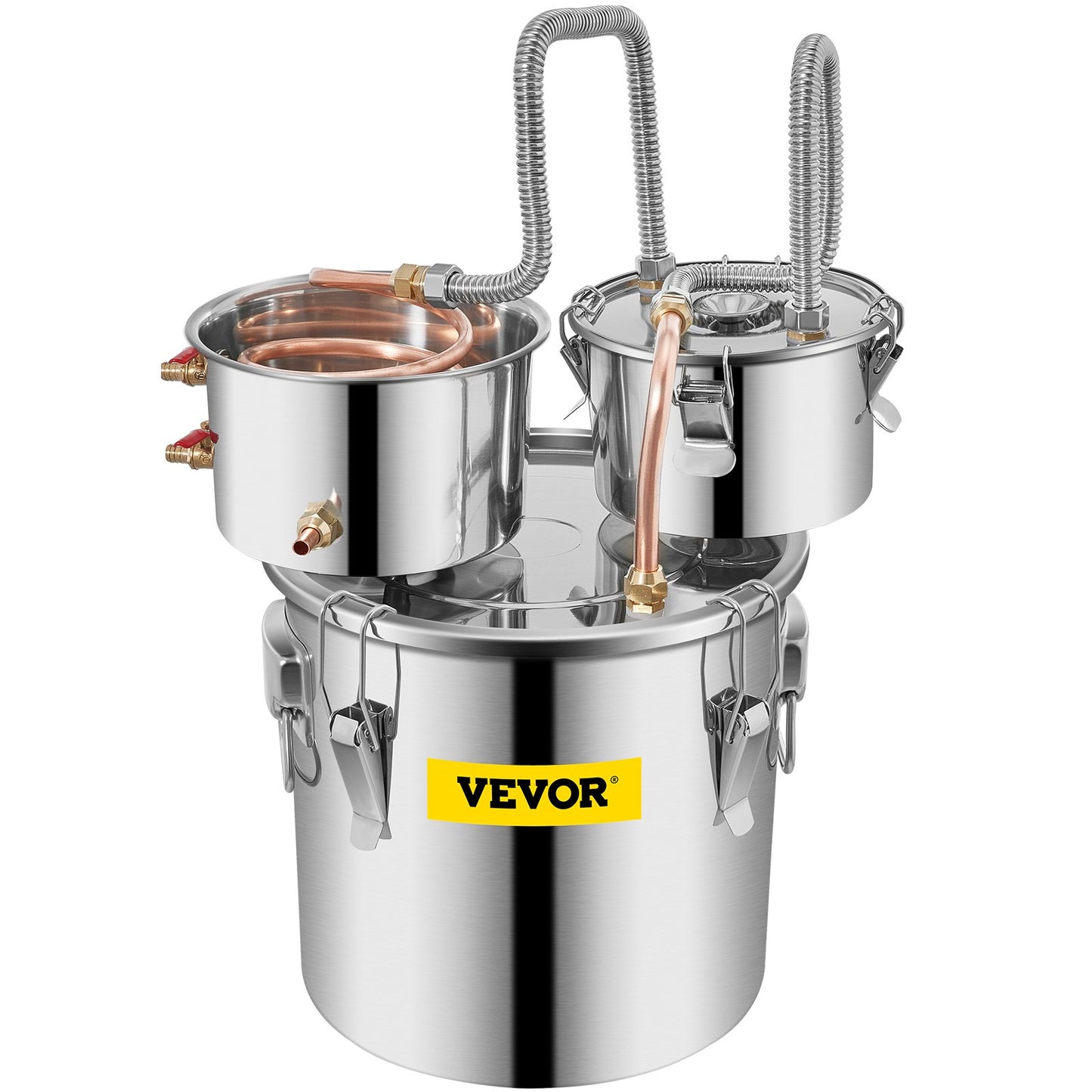 VEVOR 3 Pot 12L Alcohol Distiller Water Wine Boiler Home Brew Moonshinestill