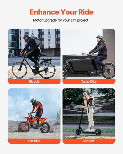 VEVOR 1800W Electric Brushless DC Motor 48V 4500rpm Motor for E-Bike Dirt Bike