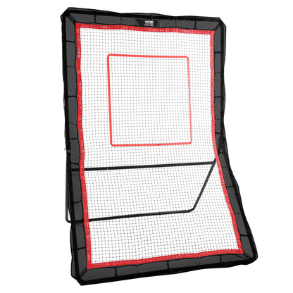 VEVOR Lacrosse Rebounder for Backyard, 5x7 Ft Volleyball Bounce Back Net, Pitchback Throwback Baseball Softball Return Training Screen, Adjustable Angle Shooting Practice Training Wall with Target