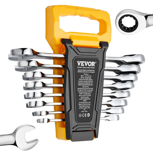 VEVOR Combination Wrench Set 8-Piece Metric 8 mm to 19 mm with Organizer Rack