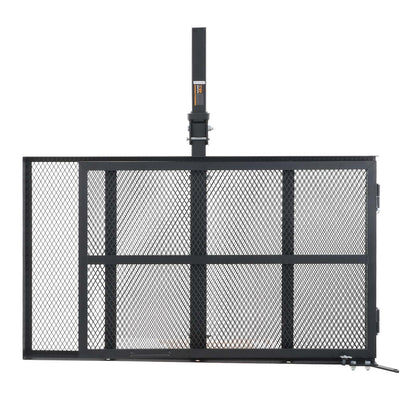 VEVOR Hitch Mount Wheelchair Carrier 45.3" x 25.6", 500LBS Mobility Scooter Carrier with Folding Ramp, Iron Trailer Hitch Rack Basket with Stabilizer, Straps, Fit 2" Hitch Receiver for SUV Van Car