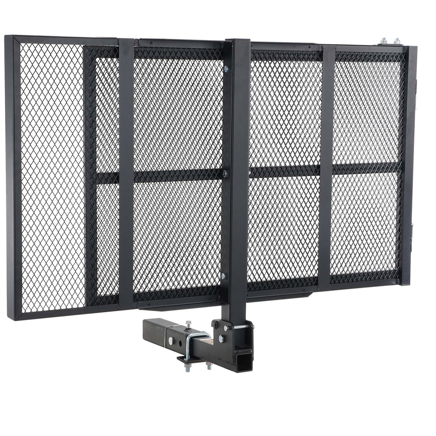 VEVOR Hitch Mount Wheelchair Carrier 45.3" x 25.6", 500LBS Mobility Scooter Carrier with Folding Ramp, Iron Trailer Hitch Rack Basket with Stabilizer, Straps, Fit 2" Hitch Receiver for SUV Van Car