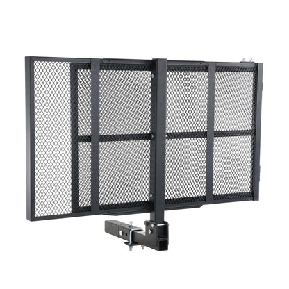 VEVOR Hitch Mount Wheelchair Carrier 45.3" x 25.6", 500LBS Mobility Scooter Carrier with Folding Ramp, Iron Trailer Hitch Rack Basket with Stabilizer, Straps, Fit 2" Hitch Receiver for SUV Van Car