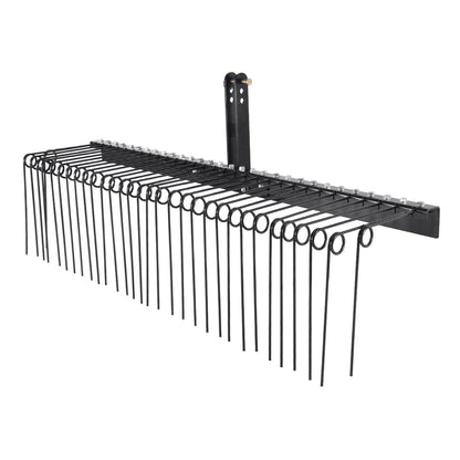 VEVOR Tow Behind Landscape Rake, 1.8m Tow Dethatcher with 32 Steel Tines, Lawn Dethatcher Rake Attaches to Category 1, 3 Point Hitch for Tractor, for Leaves, Pine Needles, Straw, and Grass