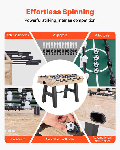 VEVOR 140 cm Foosball Soccer Game Table Standard Size Foosball Table for Home