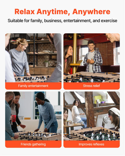 VEVOR 140 cm Foosball Soccer Game Table Standard Size Foosball Table for Home